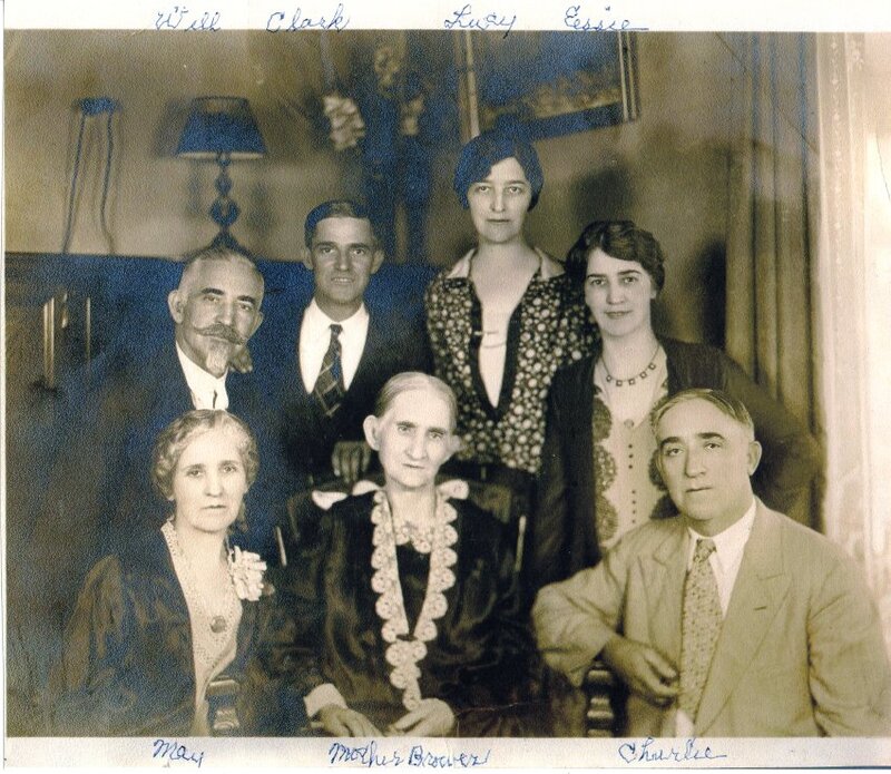 Black and white photograph of the Brower family.