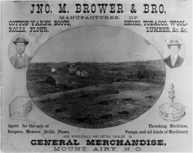 Advertisement for J.M. Brower & Bro. Black and white.