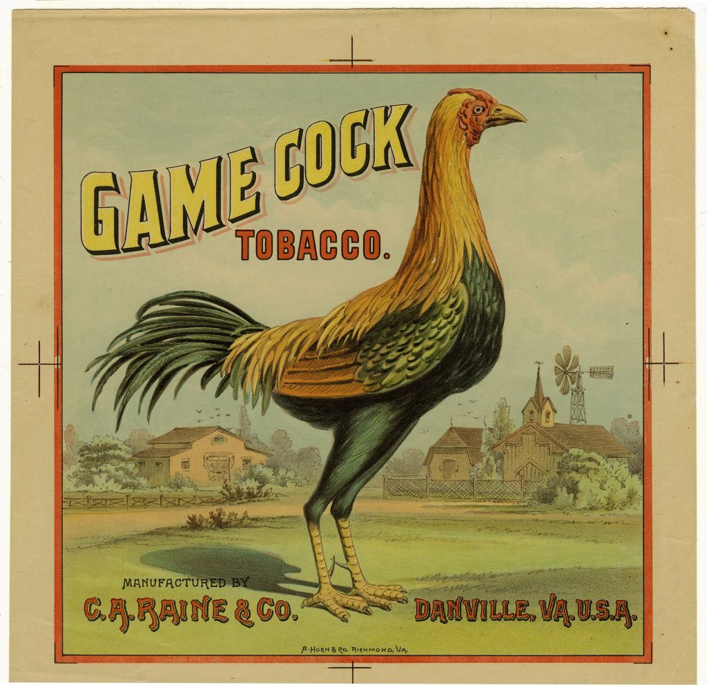 Game Cock plug tobacco label.